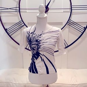 Black and White Short Sleeved Cardigan